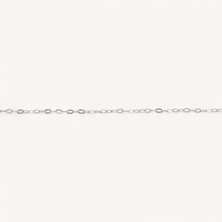 Catena A Metraggio Di Argento 925 Forzatina Schiacciata 1 Metro Rodiato