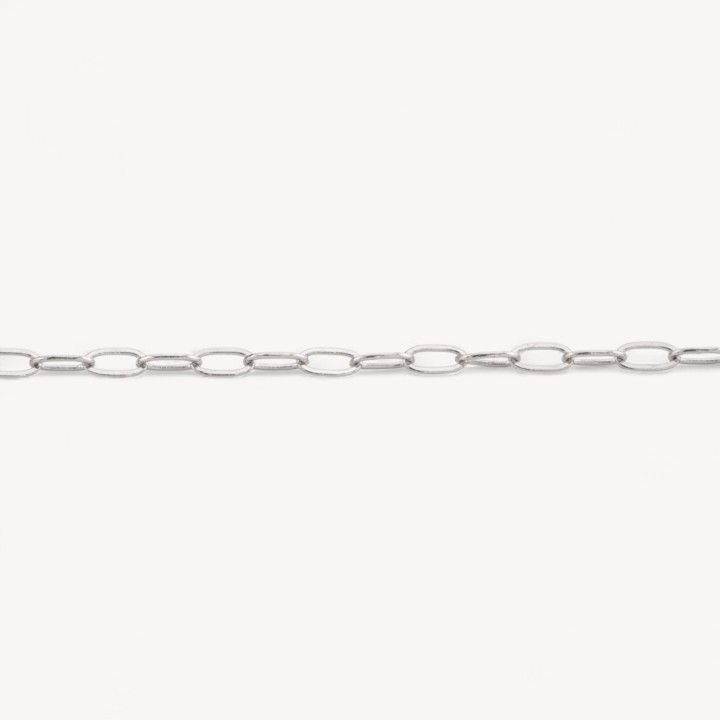 Catena A Metraggio Di Argento 925 Ovale da 2,5mm 1 Metro Rodiato