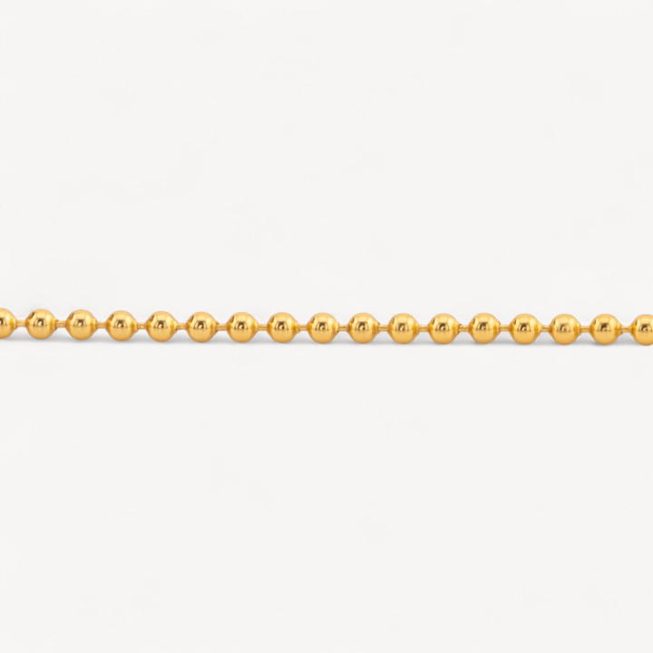 Catena A Metraggio Di Argento 925 Palline 2,5mm 50cm Dorato