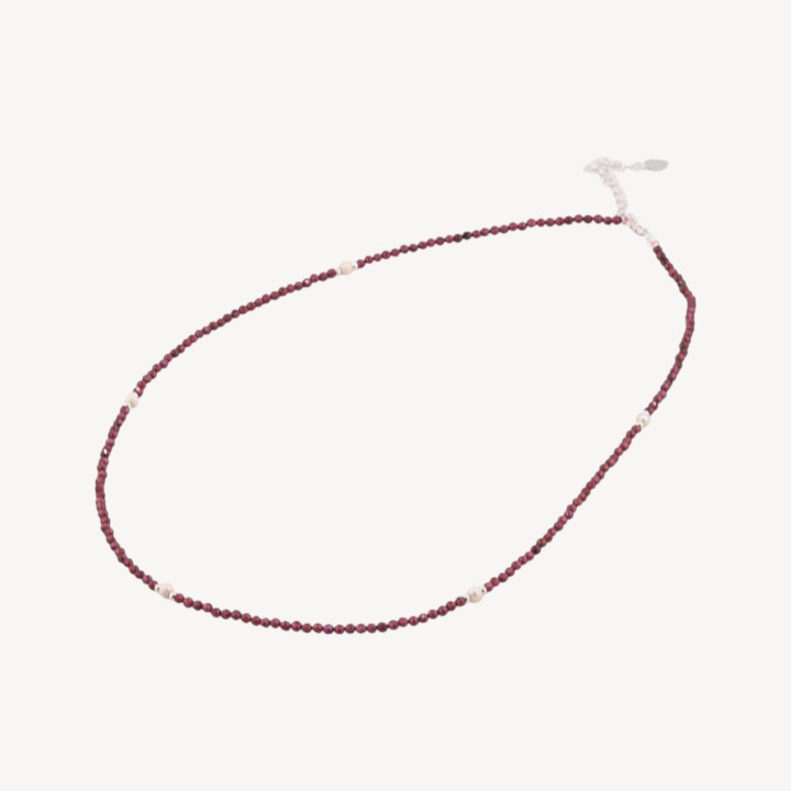 Collana con Pietre Dure E Perle Di Fiume Con Chiusura e Catenina In Bronzo