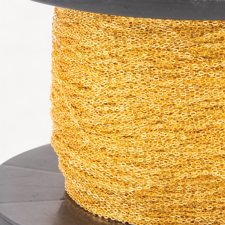 Catena A Metraggio Di Argento 925 Forzatina Schiacciata 1 Metro Dorato