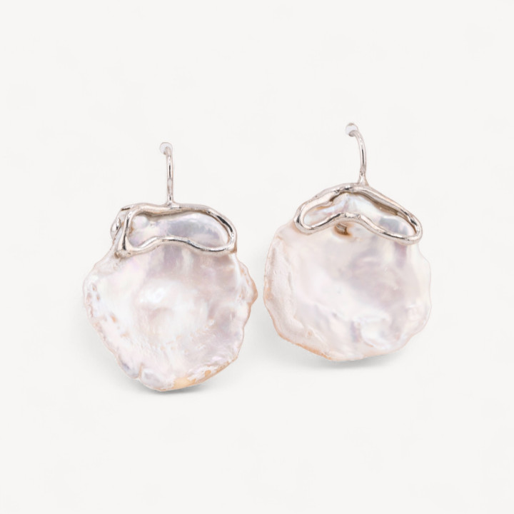 Orecchini Di Argento 925 Made in ITALY Con Perle Di Fiume Rodiato