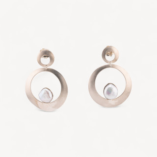 Orecchini Di Argento 925 Made in ITALY Con Perle Di Fiume Tondo Rodiato