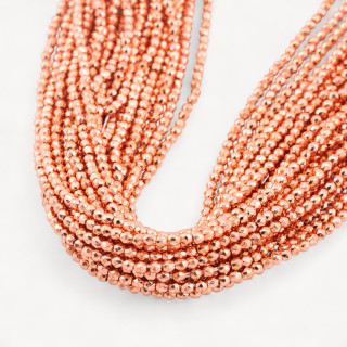 Ematite Oro Rosa Perlina Tonda Sfaccettata 2mm