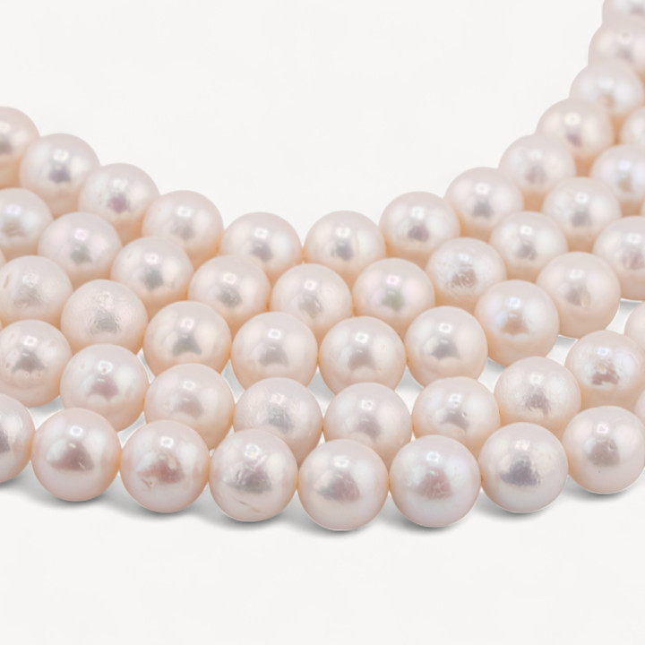 Perle Di Fiume Tonde 10,0-11,0mm Barocche Bianco