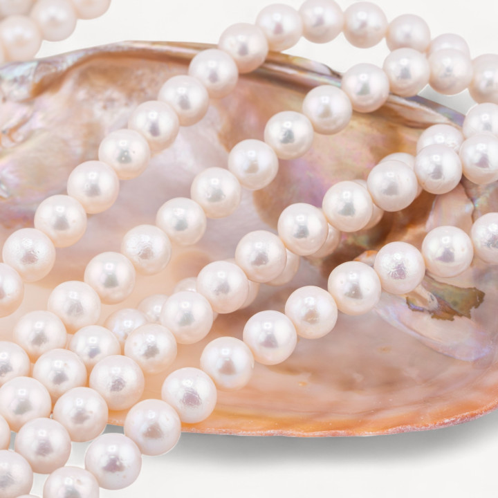 Perle Di Fiume Tonde 10,0-11,0mm Barocche Bianco