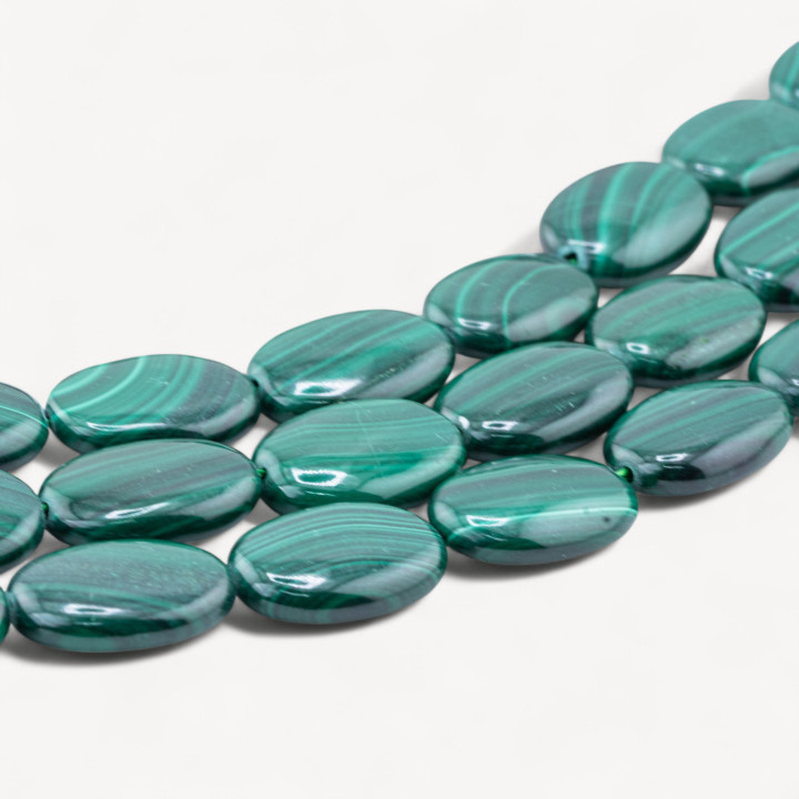 Malachite Ovale Piatto 13x18mm