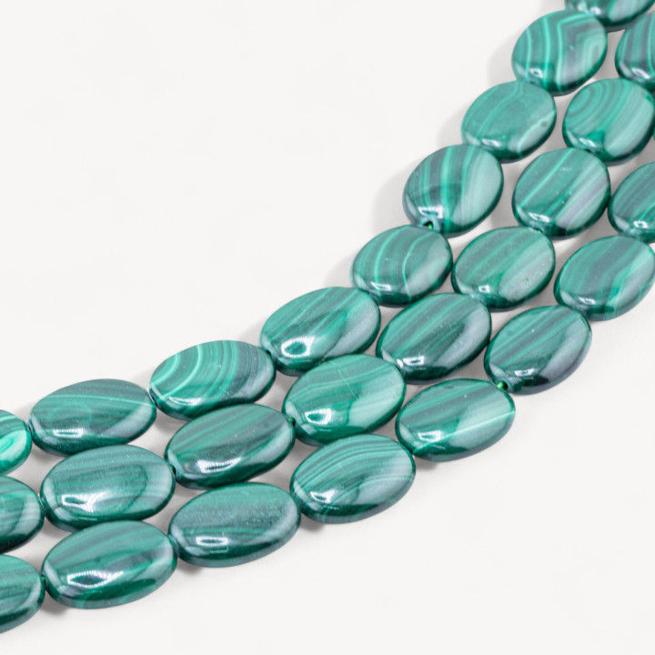 Malachite Ovale Piatto 13x18mm