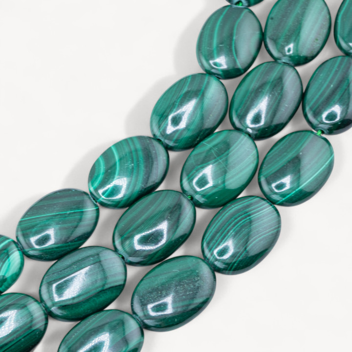 Malachite Ovale Piatto 13x18mm