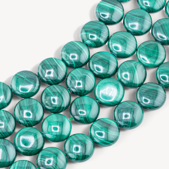 Malachite Tondo Piatto 14mm Spessore 6mm