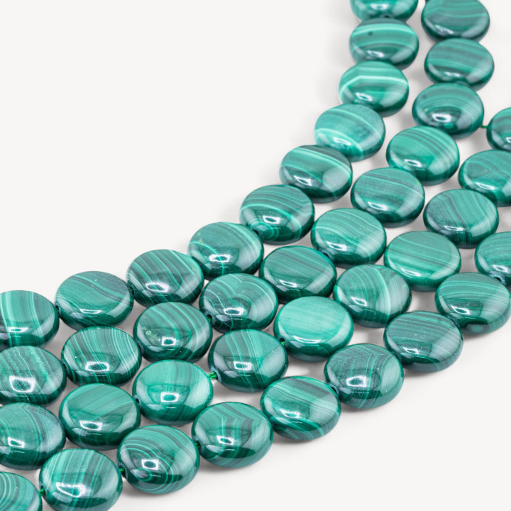 Malachite Tondo Piatto 14mm Spessore 6mm
