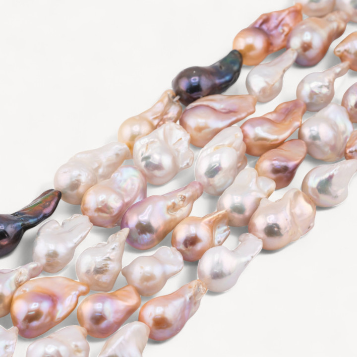 Perle Di Fiume Barocche Naturali TBG Multicolor 100-110gr per Creazioni Gioielli DIY