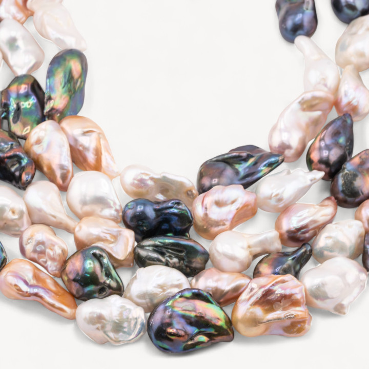 Perle Di Fiume Barocche Naturali TBG Multicolor 100-110gr per Creazioni Gioielli DIY