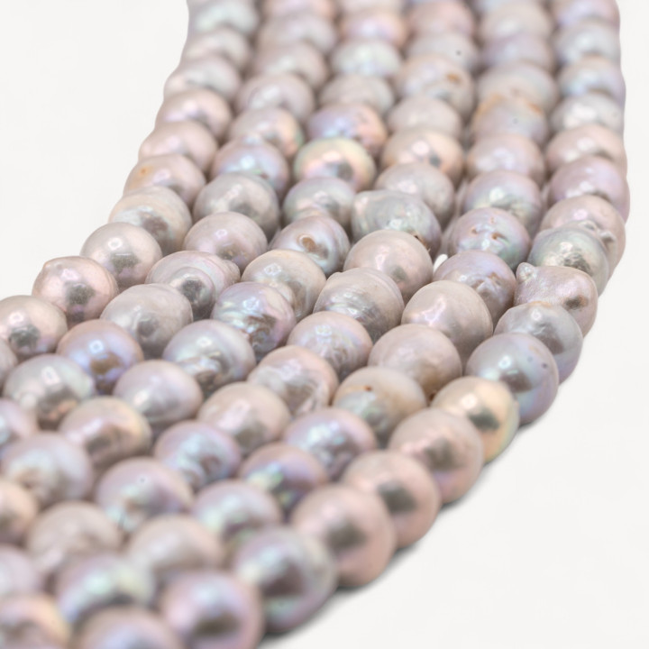 Perle Di Fiume Barocche Goccine 7-7,5mm Grigio