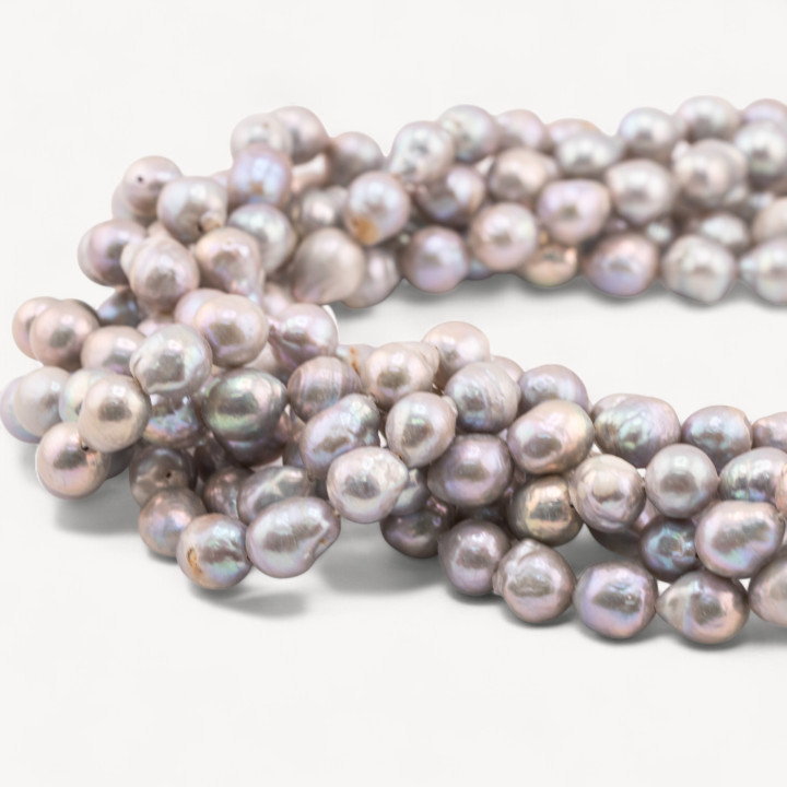 Perle Di Fiume Barocche Goccine 7-7,5mm Grigio