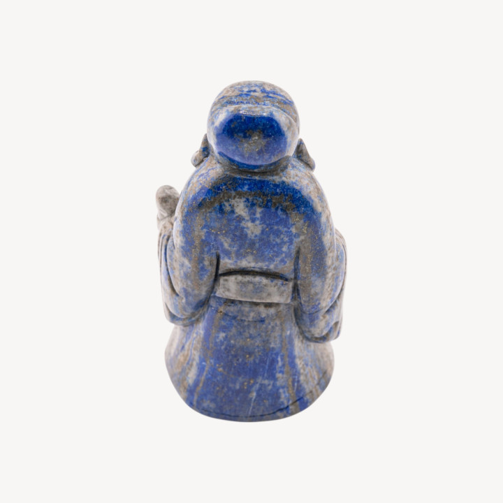 Soprammobile Statua Incise a Mano Buddha Di Pietre Natuali 11x5cm 1pz Sodalite Intenso