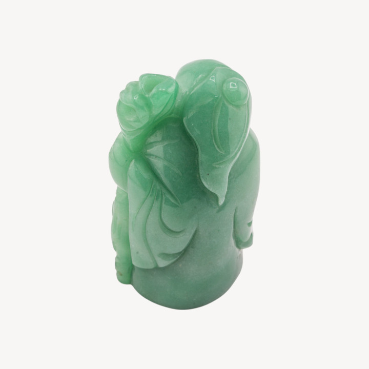 Soprammobile Statua Incise a Mano Buddha Di Pietre Natuali 11x5cm 1pz Avventurina Verde