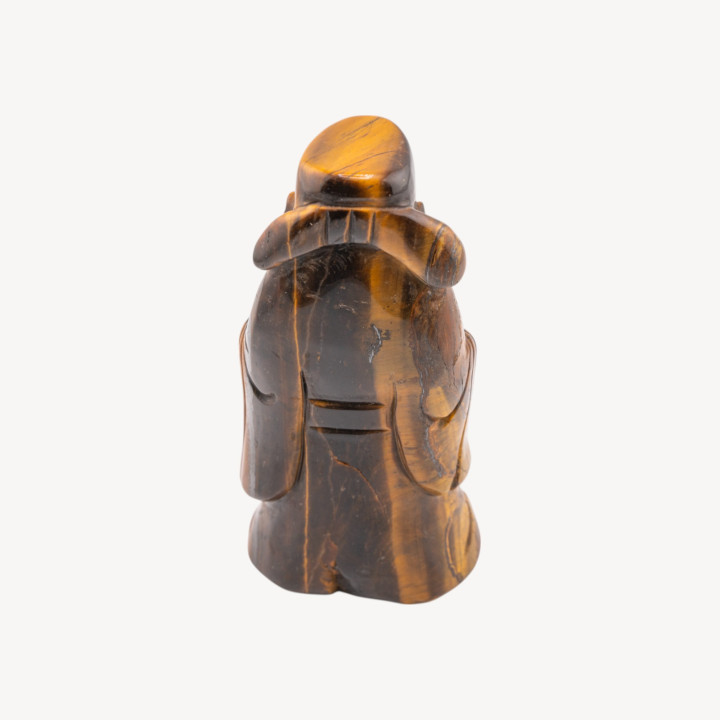 Soprammobile Statua Incise a Mano Buddha Di Pietre Naturali 11x5cm 1pz Occhio Di Tigre