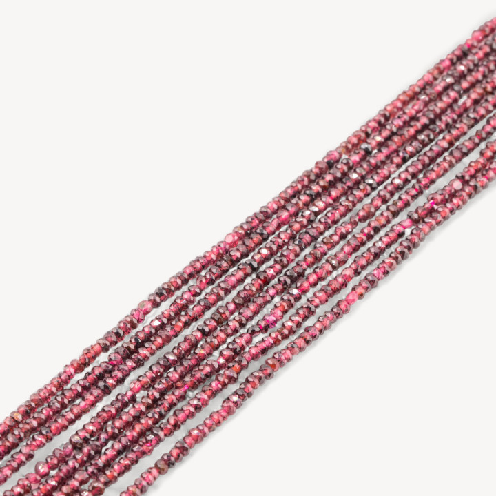 Granato Perlina Rondella Sfaccettata Diamond Cut 2,5x1,5mm