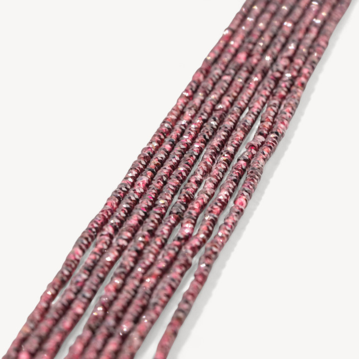 Granato Perlina Rondella Sfaccettata Diamond Cut 2,5x1,5mm