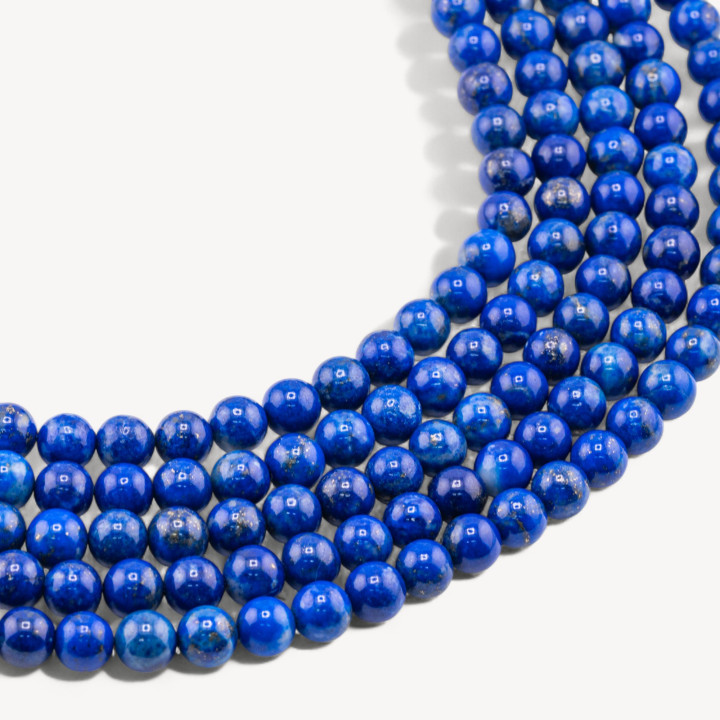 Lapislazzuli Blu Naturale prima scelta Tondo Liscio 6 mm