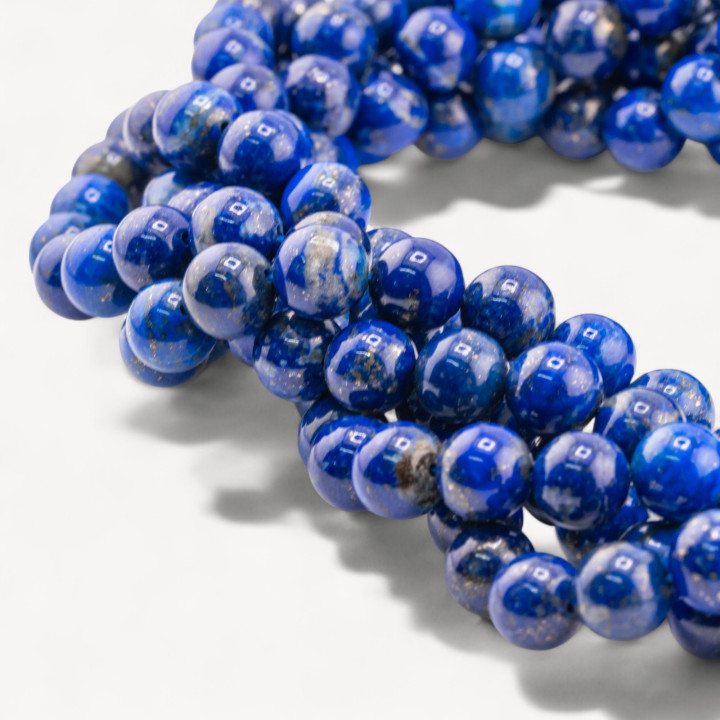 Lapislazzuli Blu Naturale prima scelta Tondo Liscio 8mm