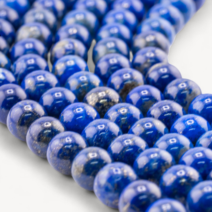 Lapislazzuli Blu Naturale prima scelta Tondo Liscio 8mm