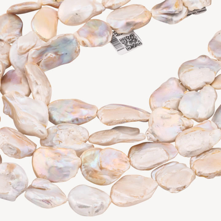 Perle Di Fiume Barocche Piatte Linea Economica Piatte Irregolare Keshi Coin MOD2172B