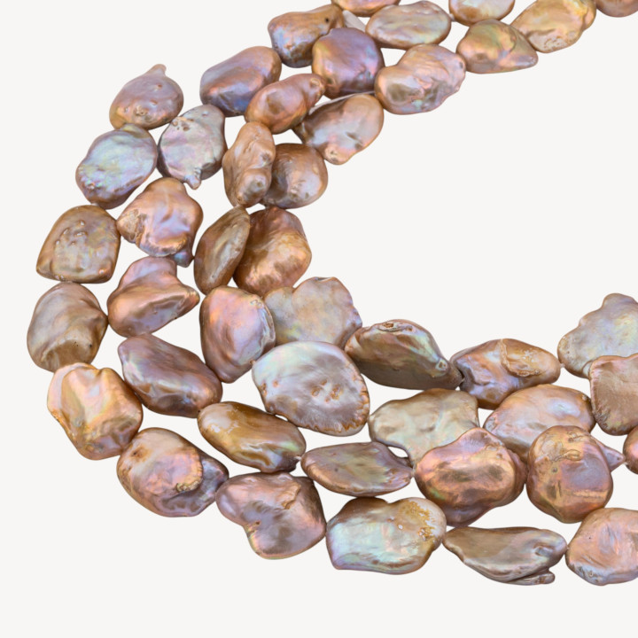 Perle Di Fiume Barocche Piatte Linea Economica Bronzo Rettangolo MOD2176C