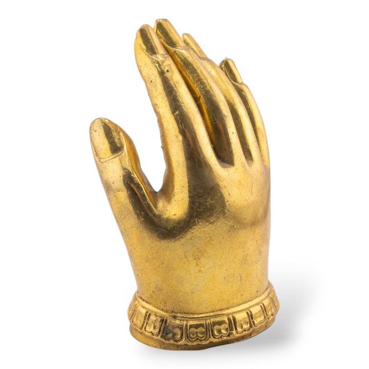 Soprammobile Statua Di Ottone Mano Di Buddha 7x11cm