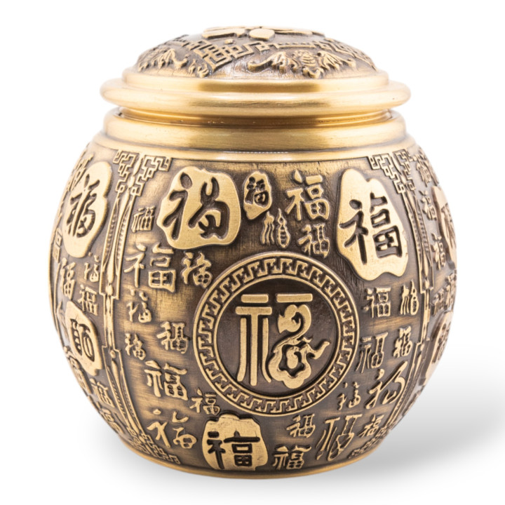 Soprammobile Statua Di Ottone Brucia Incenso 11x11cm