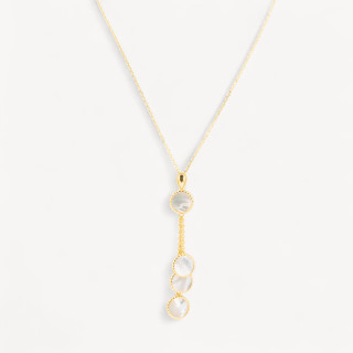 Collana In Argento 925 Con Pendenti Con Madreperla Dorata