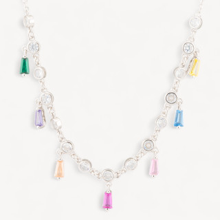 Collana In Argento 925 Con Pendenti Con Zirconi