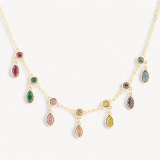 Collana In Argento 925 Con Pendenti Con Zirconi