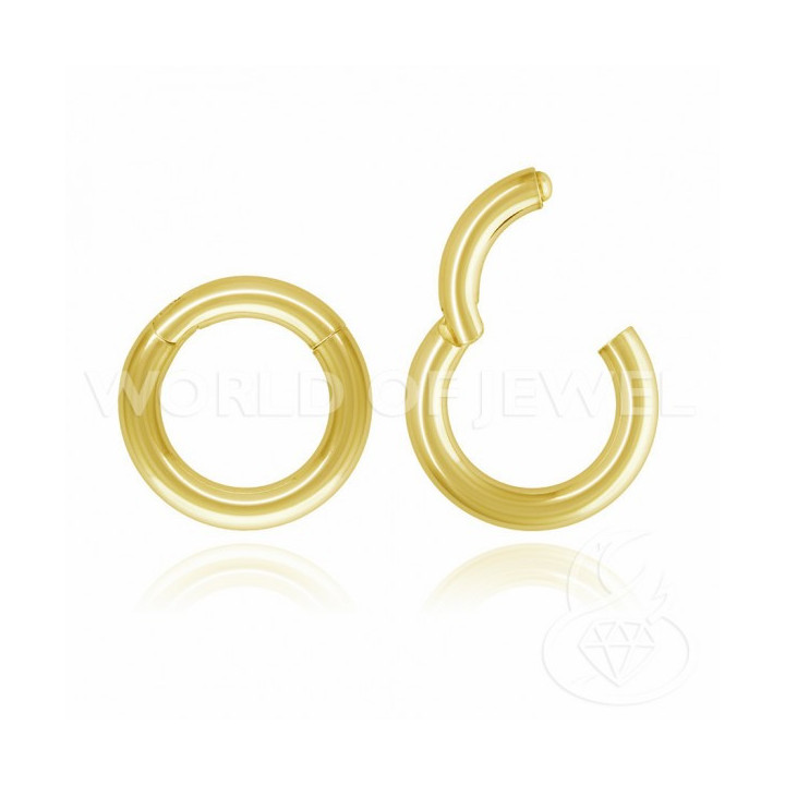 Chiusura Di Argento 925 Gancio A Ciambella Con Chiusura Invisibile 16mm Canna 3mm 2pz Dorato