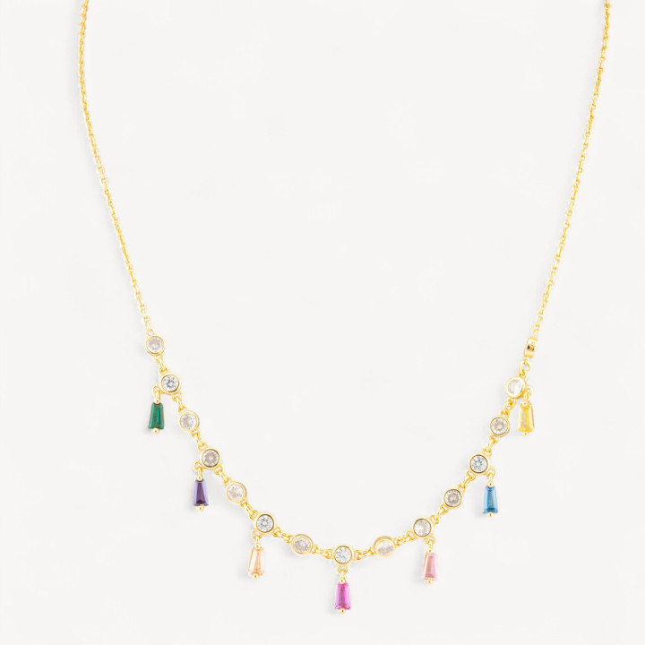 Collana In Argento 925 Con Pendenti Con Zirconi