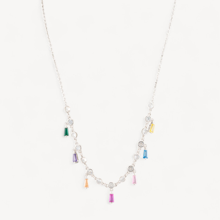 Collana In Argento 925 Con Pendenti Con Zirconi