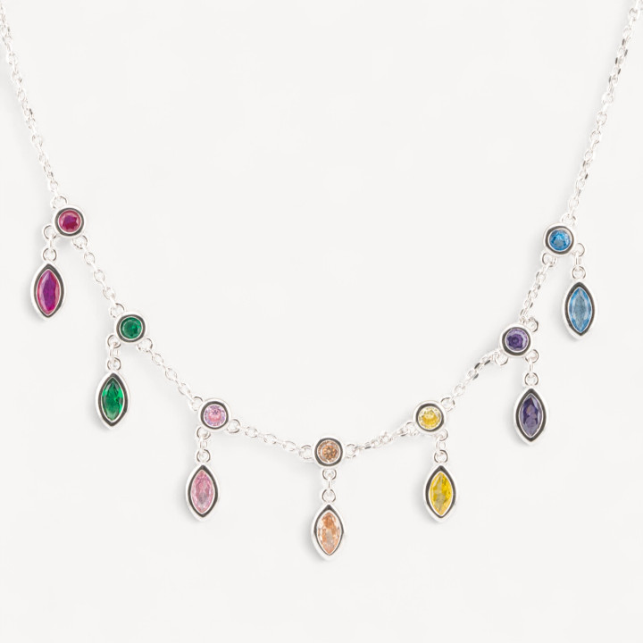 Collana In Argento 925 Con Pendenti Con Zirconi MOD3887