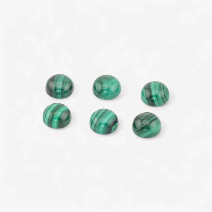 Cabochon Di Malachite Tondo 14mm 6pz