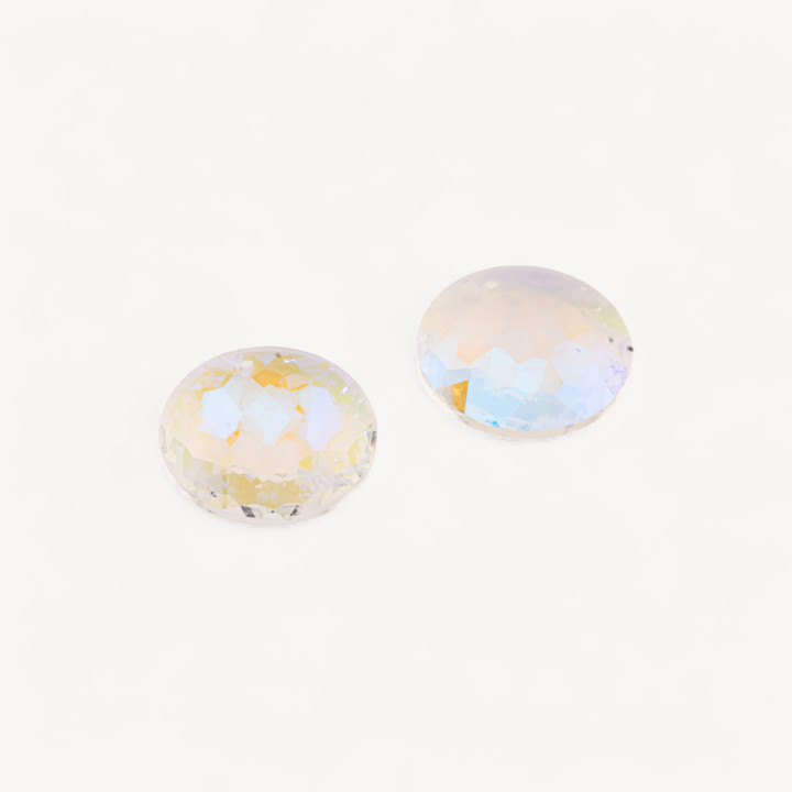 Componente Pendente Cristallo CZ Disco Sfaccettato Diametro 30mm 2pz Diamante