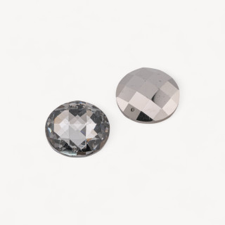 Componente Pendente Cristallo CZ Disco Sfaccettato Diametro 30mm 2pz Rodiato