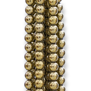 Ematite Pirite Tondo Liscio  6mm