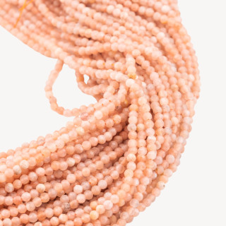 Pietra Di Luna Rosa Perlina Tonda Sfaccettata Diamond Cut 3,0mm Prima Scelta