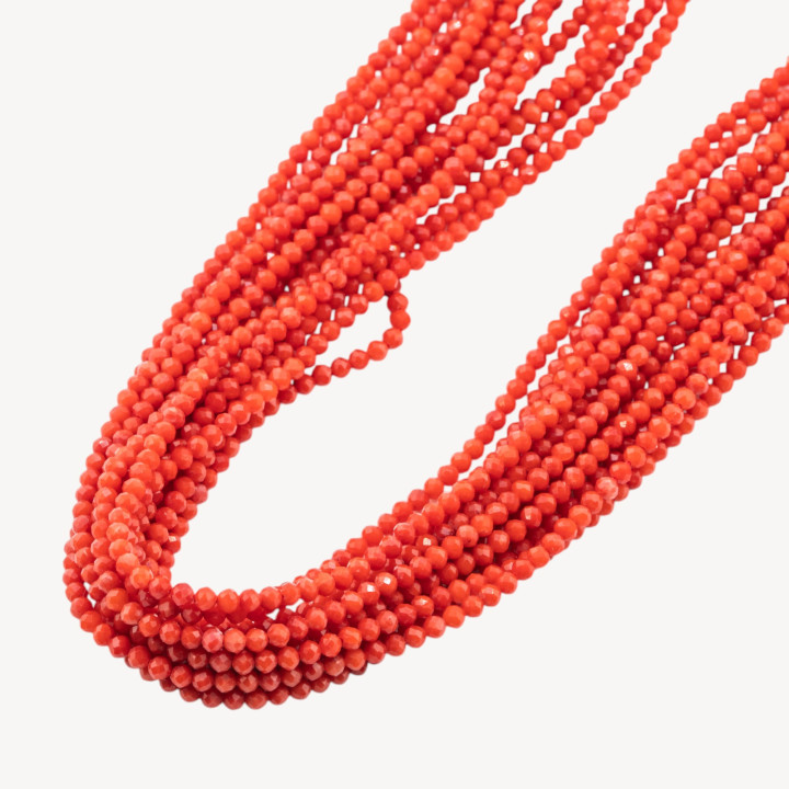 Sardinia Red Bamboo Coral Faceted 02mm