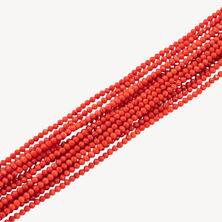 Coral Bambú Rojo Cerdeña Facetado 02mm