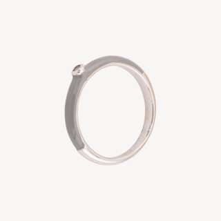 Anello Di Argento 925 1pz Con Punto Luce e Fascia Grigia