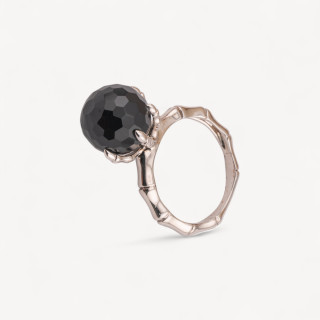 Anello Di Argento 925 1pz Mano Scheletrica con Onice Nero Sfaccettato