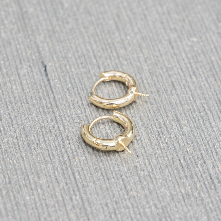 Base Per Orecchini Di Bronzo 16mm 10 Paia Dorato