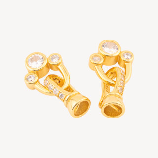 Chiusura In Argento 925 Con Zirconi Con Coppette 2pz