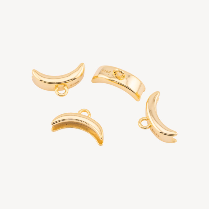 Componente Gancio Pendente Finale In Argento 925 4x14mm 4pz Dorato